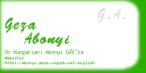 geza abonyi business card